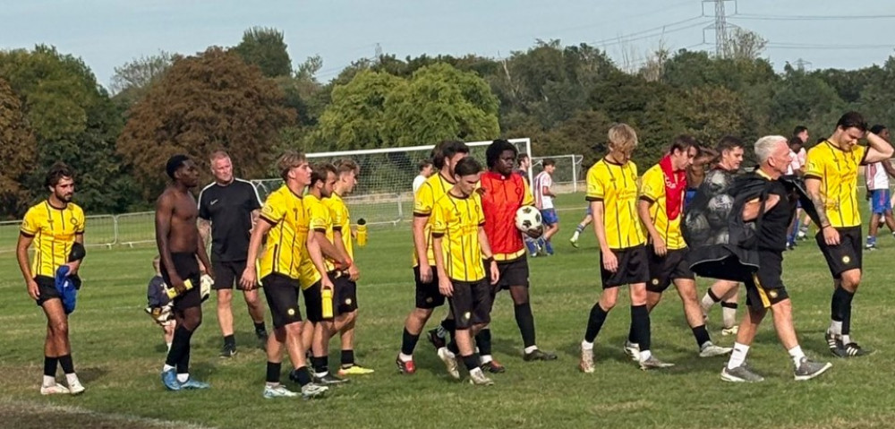 East Thurrock leave the pitch after another commanding victory.