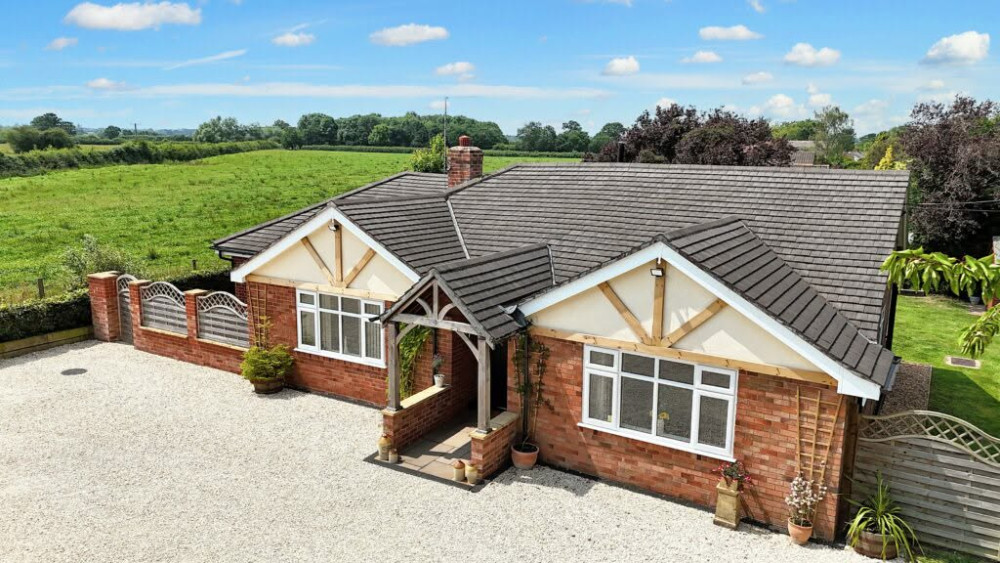 The three-bedroom detached bungalow off Broad Lane, Stapeley (Photo: James Du Pavey).