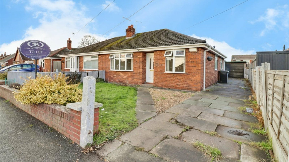 The two-bedroom semi-detached bungalow on Wordsworth Drive, Crewe (Photo: Stephenson Browne).