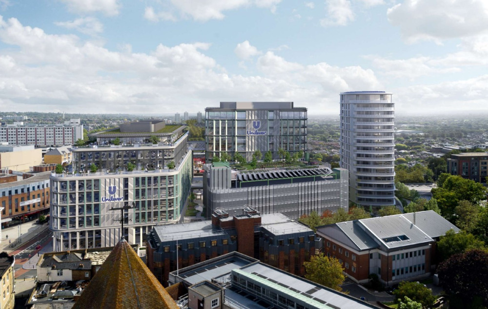 Taller towers with 272 homes could be built next to Unilever's new UK HQ in Kingston