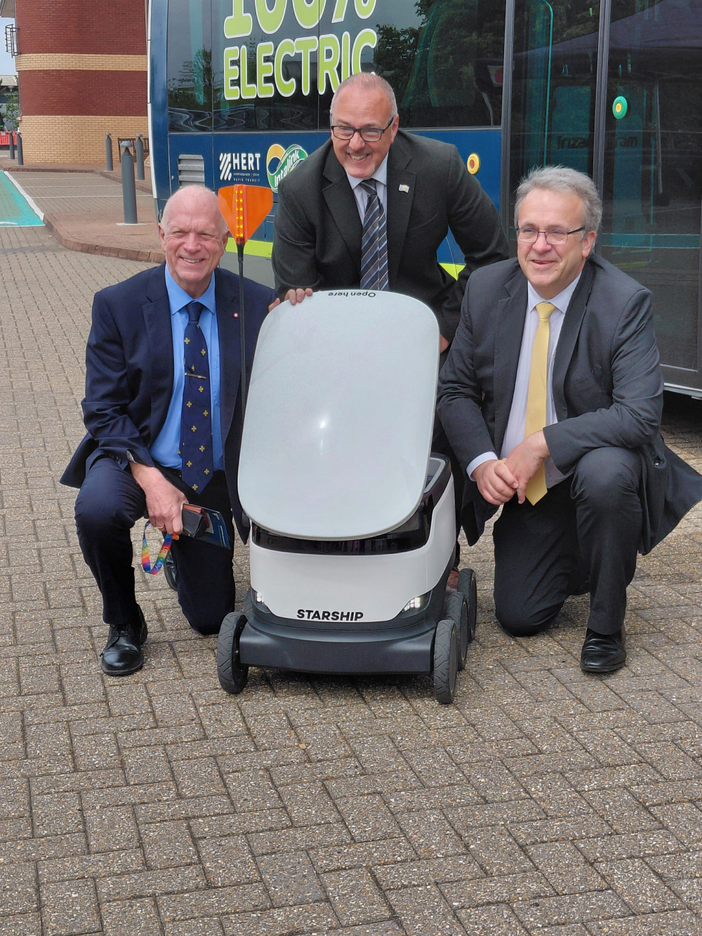 Could these robots soon be delivering groceries or hot food to residents in Hitchin?