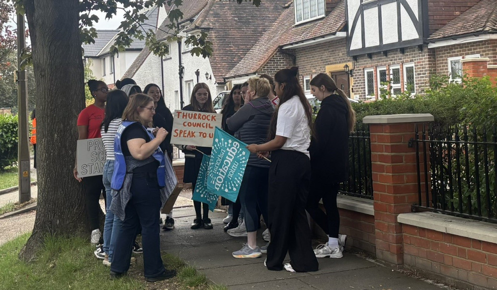 Students join the picket line as dispute at Grays Convent High School drags on. Watch our video update from the school where emotions continue to run high