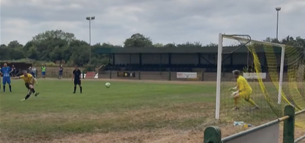 Harry Daly scorers from the spot. 
