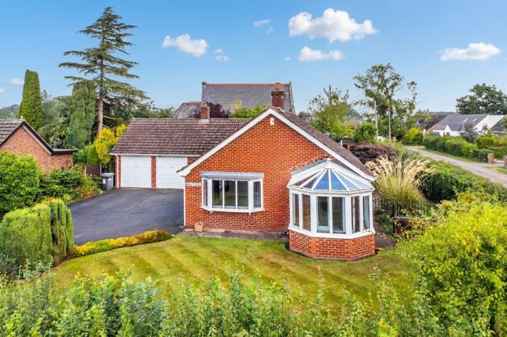 The three-bedroom detached bungalow on Chapel Lane, Baddiley (Photo: James Du Pavey).